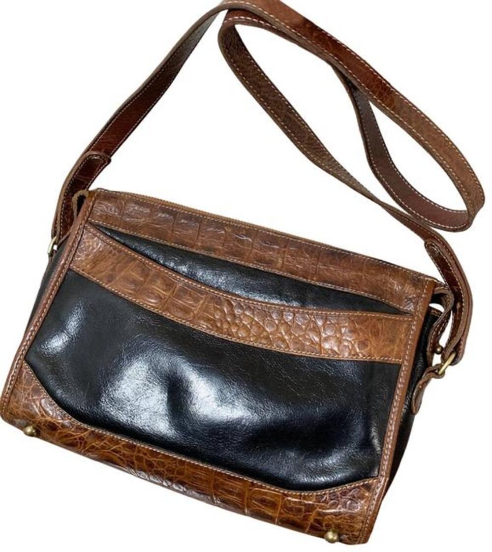Brahmin Women's Crossbody Leather Black Brown Purse